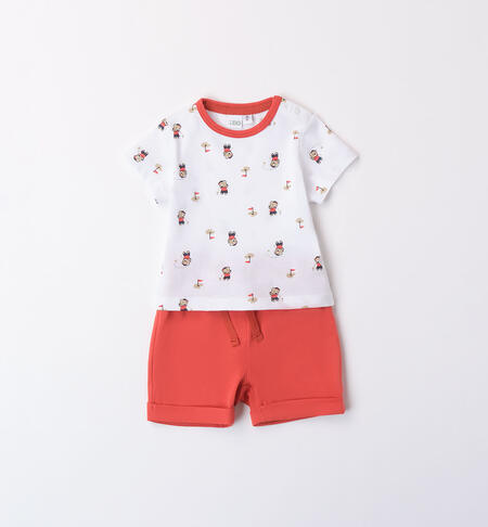 Boys' summer outfit BIANCO-ROSSO-6064