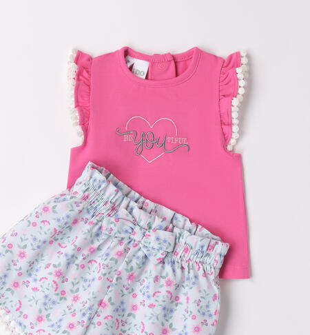 Girl's floral outfit VERDE-ROSA-6AAP