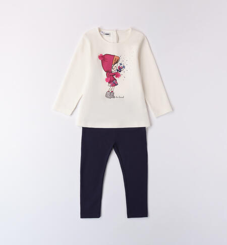 Full leggings and jersey baby girl NAVY-3854