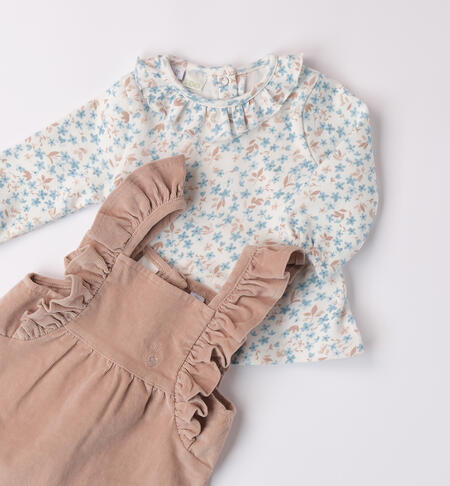 Baby Girl Outfit with Overalls TORTORA-2912