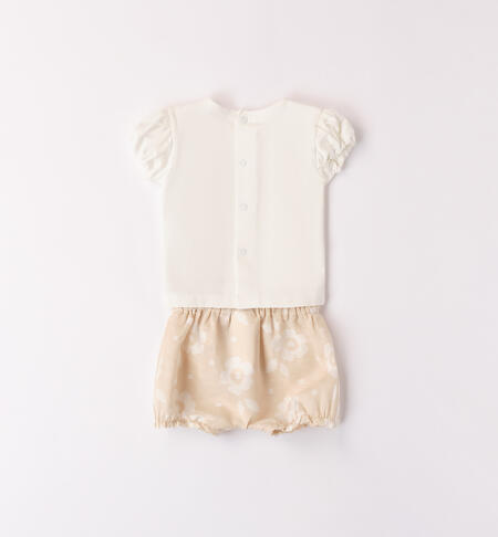 Two-piece baby girl outfit PANNA-BEIGE-6AAA