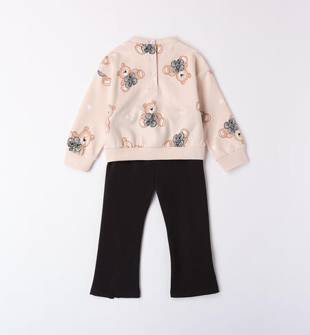 Completo orsetti per bambina ROSA-BEIGE-6AGE