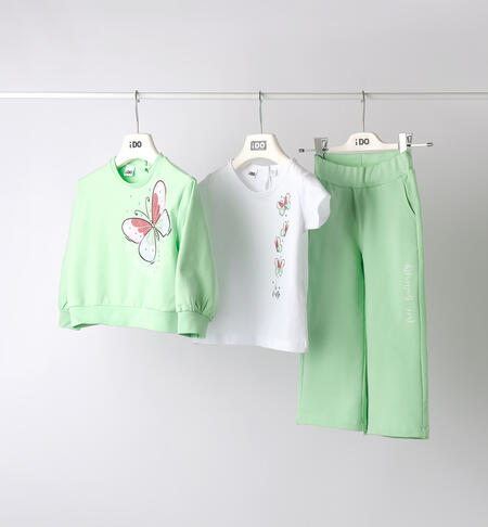 Tracksuit and t-shirt for girls VERDE CHIARO-5021