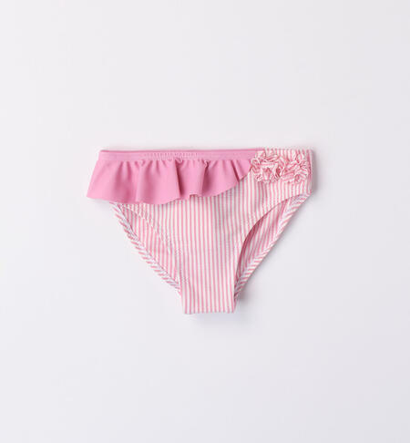 Girls' striped swimsuit PINK