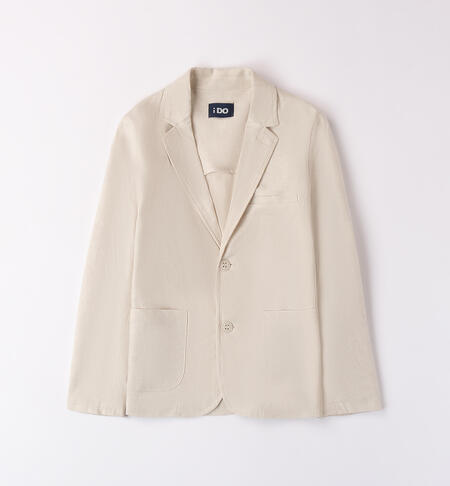 Boys' elegant linen jacket BEIGE-0451