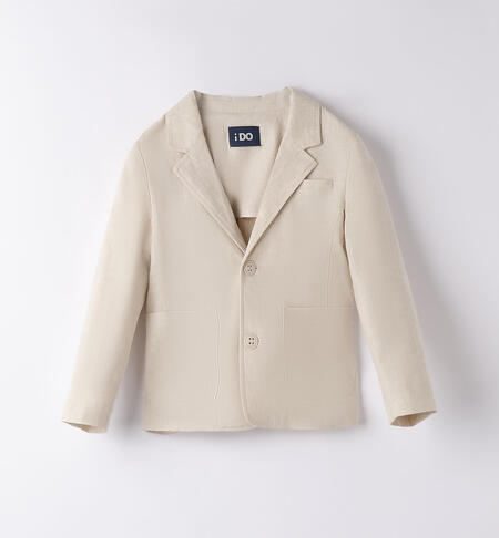 Elegante giacca misto lino per bambino BEIGE-0451