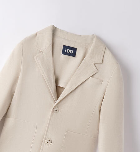 Boys' elegant jacket in a linen blend BEIGE-0451