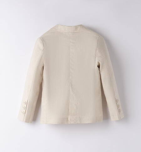 Boys' elegant jacket in a linen blend BEIGE-0451