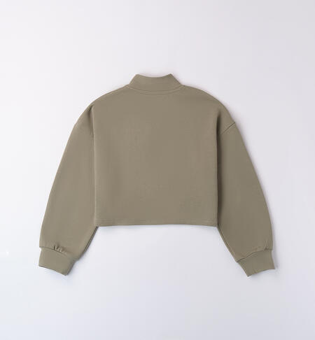 Sweatshirt girl turtleneck GREEN-4837