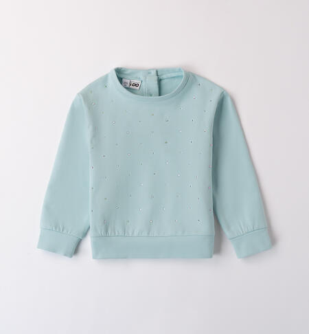 Girl sweatshirt with rhinestones DARK MINT-4143