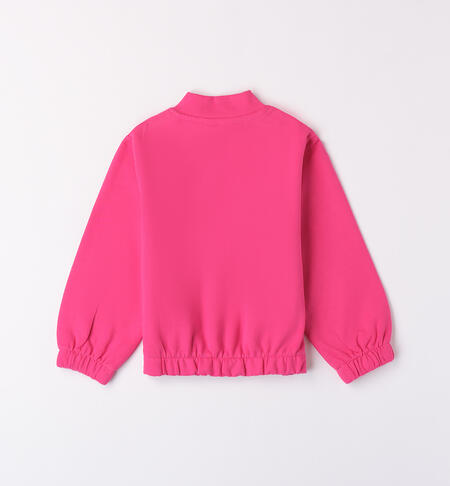 Girl's sweatshirt with zipper FUXIA-2438