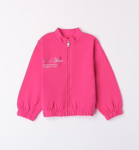 Girl's sweatshirt with zipper FUXIA-2438