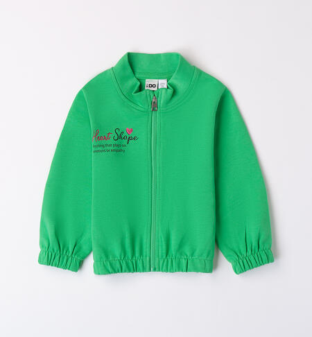 Girl's sweatshirt with zipper VERDE-5143