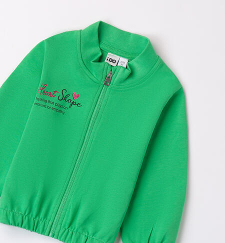 Girl's sweatshirt with zipper VERDE-5143