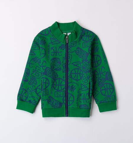 Boy's zippered sweatshirt  VERDE-BLU-6BAS