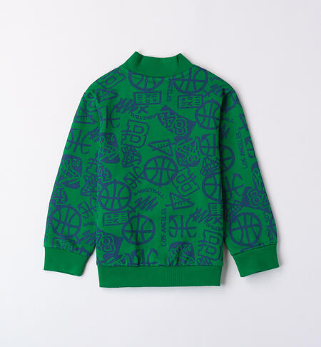 Boy's zippered sweatshirt  VERDE-BLU-6BAS