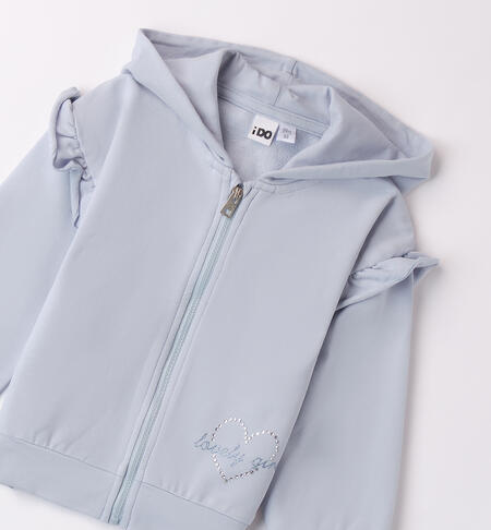 OPEN LONG SLEEVE SWEATER WITH ZIP OR BUTTONS  AZZURRO-3811