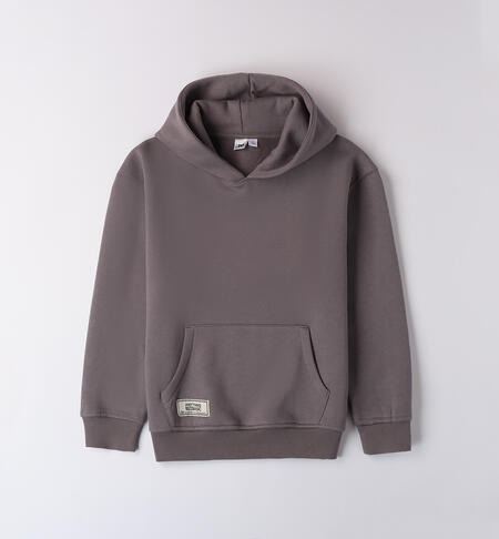 Hooded sweatshirt unisex model GRIGIO SCURO-0564