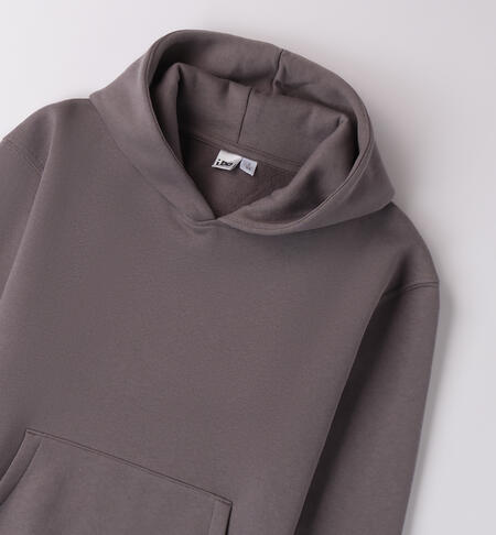 Hooded sweatshirt unisex model GRIGIO SCURO-0564