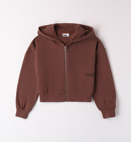 Girl zipper sweatshirt BROWN