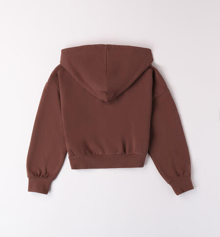 Girl zipper sweatshirt BROWN-0852