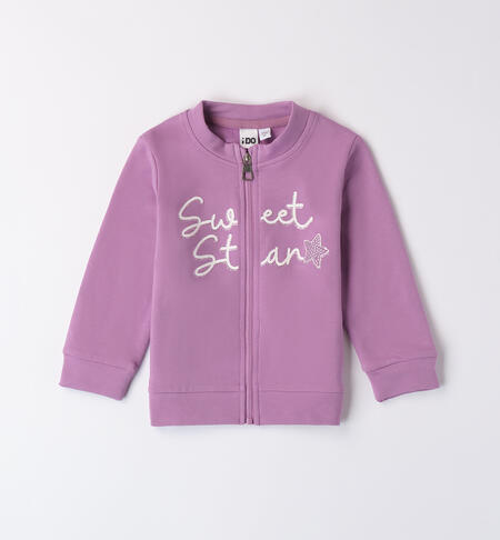 Girl's zipper up sweatshirt DUSTY LAVANDER-3327