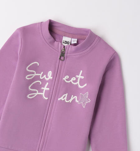 Girl's zipper up sweatshirt DUSTY LAVANDER-3327