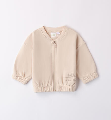 Zip-up Baby Girl Sweatshirt CREAM