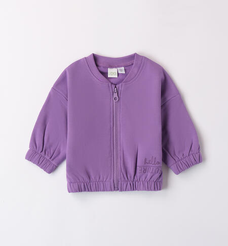 Zip-up Baby Girl Sweatshirt VIOLET-3333