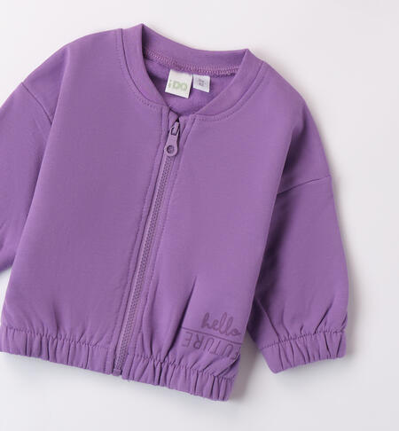 Zip-up Baby Girl Sweatshirt VIOLET-3333