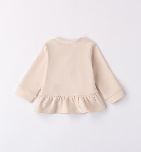 Zip-up Baby Girl Sweatshirt CRYSTAL GRAY-2911