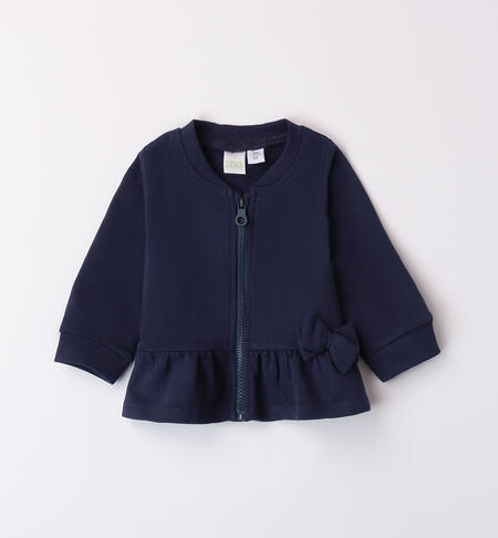 Zip-up Baby Girl Sweatshirt NAVY-3558