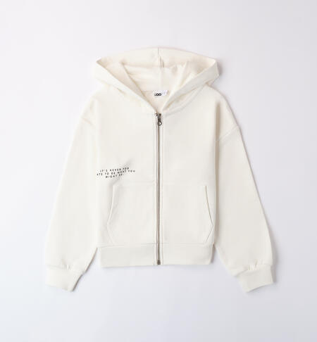 Girl zipper up sweatshirt CREAM