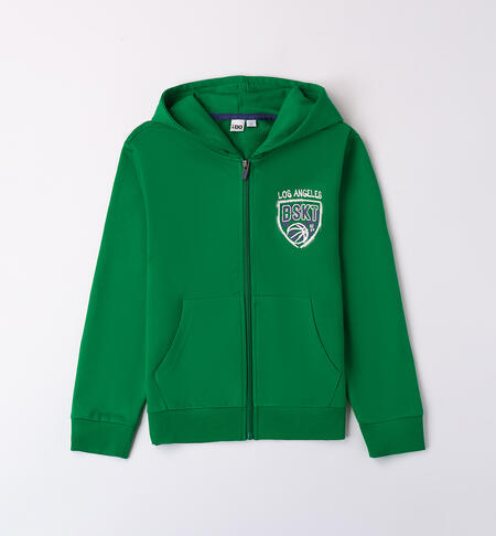 Felpa con zip ragazzo GREEN-5185