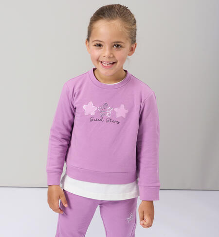 Sweatshirt for girl DUSTY LAVANDER-3327