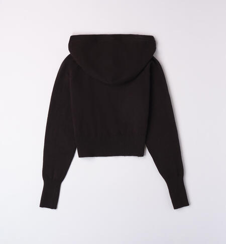 Felpa per ragazza in tricot NERO-0658