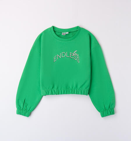 Girl sweatshirt 100% cotton VERDE-5143