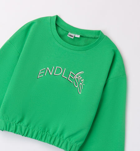 Girl sweatshirt 100% cotton VERDE-5143