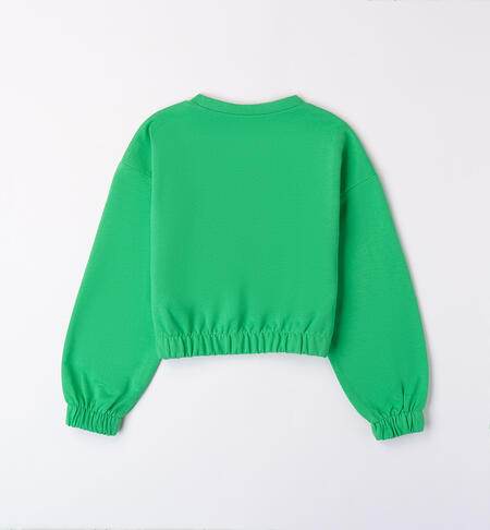 Felpa ragazza 100% cotone VERDE-5143