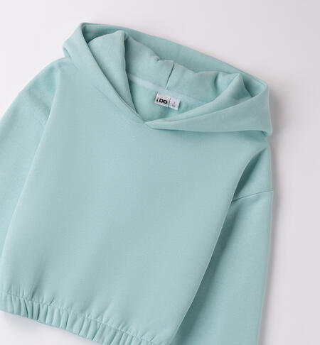 Girl sweatshirt with hood DARK MINT-4143