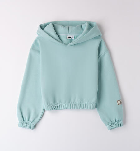 Girl sweatshirt with hood DARK MINT-4143