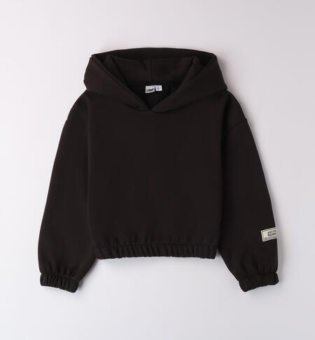 Girl sweatshirt with hood BLACK