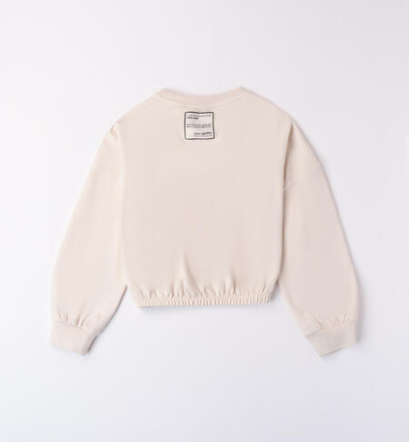 Girl sweatshirt with pockets ECRU'-0441