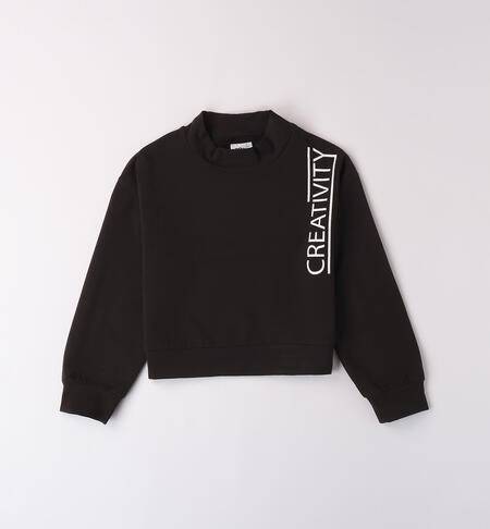 Sweatshirt girl crew neck BLACK