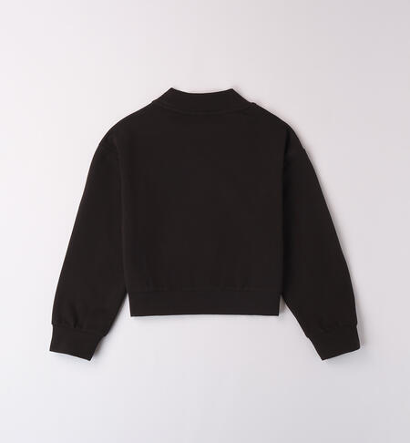 Sweatshirt girl crew neck NERO-0658