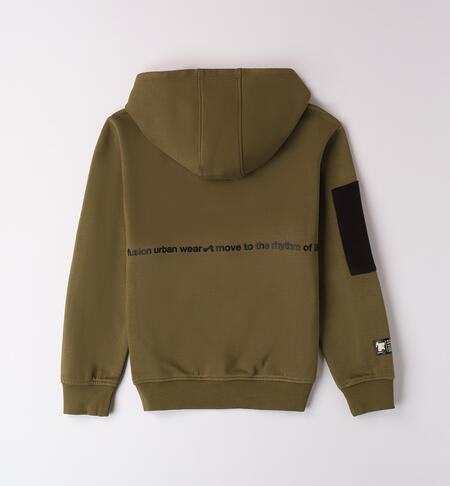 Boy hooded sweatshirt VERDE MILITARE -5563