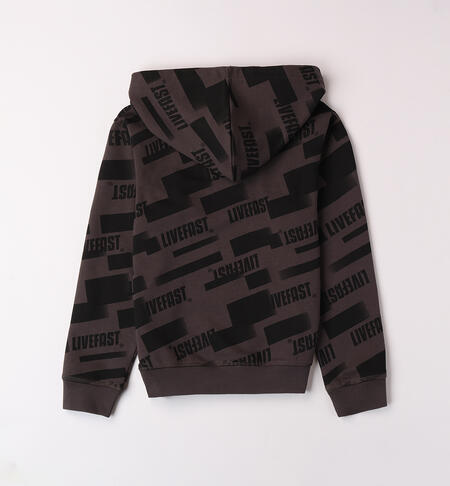 Boy sweatshirt with lettering ANTRACITE-NERO-6ASH