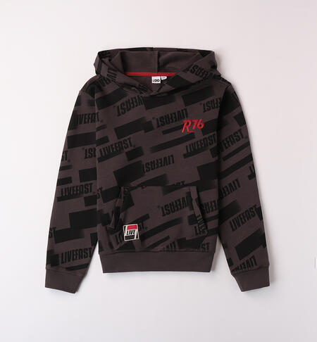 Boy sweatshirt with lettering ANTRACITE-NERO-6ASH