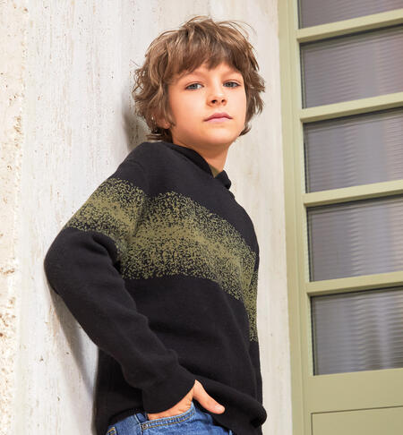 Felpa ragazzo in tricot NERO-0658