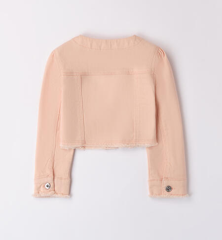 Girls' jacket with rhinestones BEIGE ROSE-1044